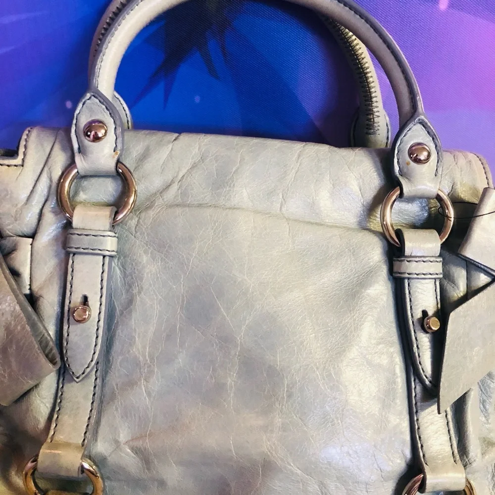 Miu Miu Blueish gray Leather Bag with silver Detail - Picture 8 of 13